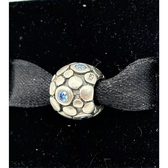 Pandora Sterling Silver Blue CZ Bubbles Bead Charm 790329CZB - Picture 3 of 8